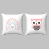 Rainbow and Owl Set of 2 Printed Cushions