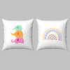 Elephants and Rainbow Printed Set of 2 Cushions