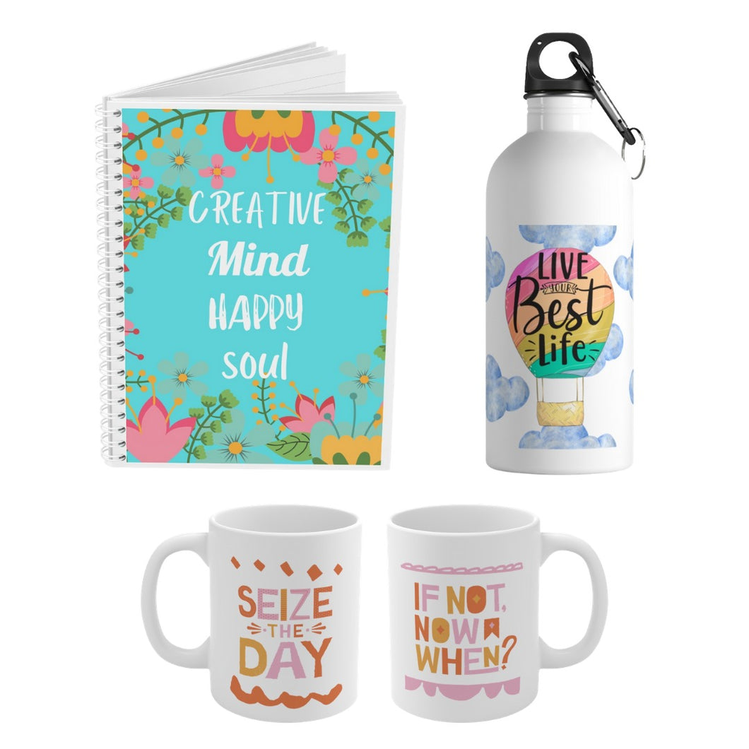 Happy Bundler Version 1 - 2 Mugs Bottle and a Notebook