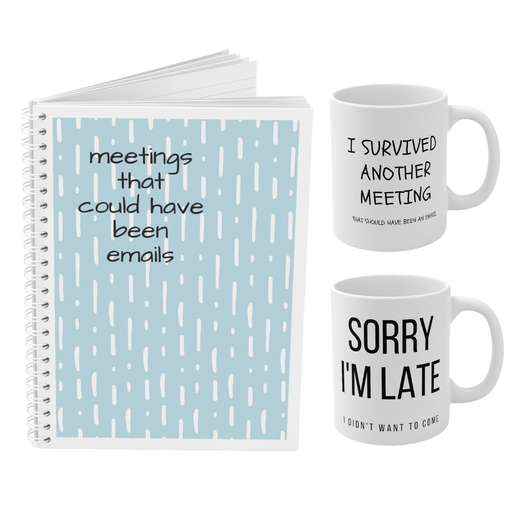 It's Work Related Bundle - Notebook and 2 Mugs