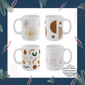 Abstract Boho Set of 4 Mugs
