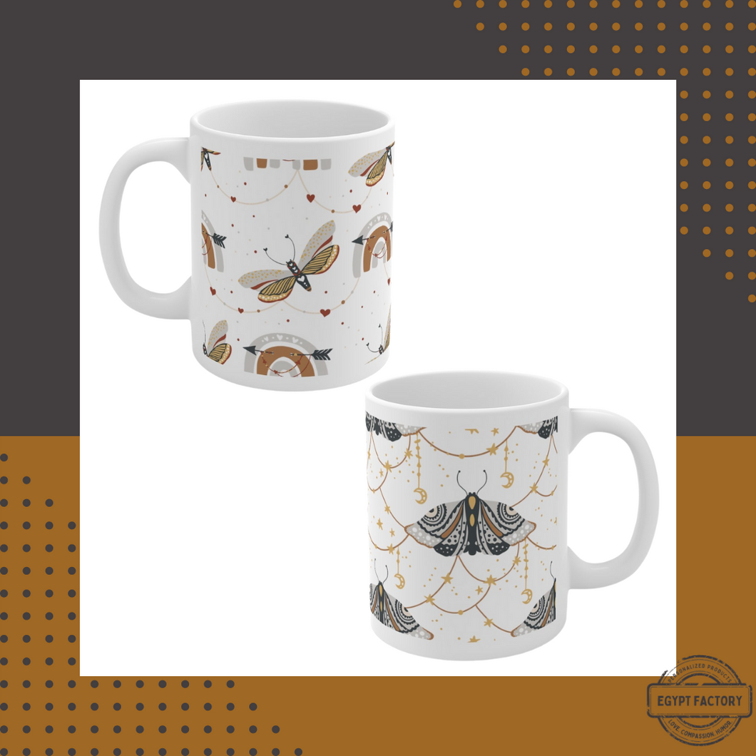 Butterfly Pattern Mug Set of 2