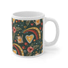 Boho Rainbow Hearts Printed Coffee Mug