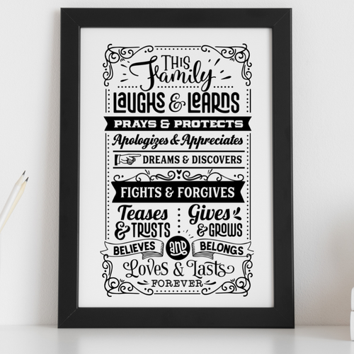 Family Lasts Forever Wall Art