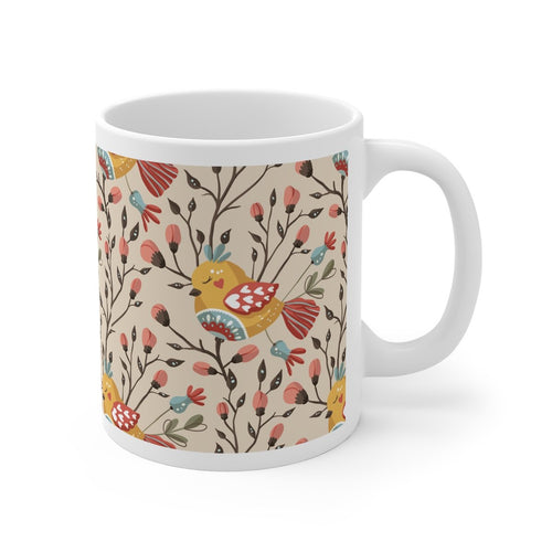 Nordic Floral Pattern Mugs