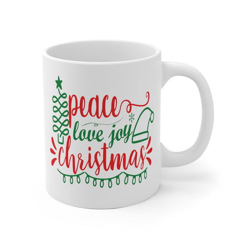 Peace Love Joy Christmas Mug