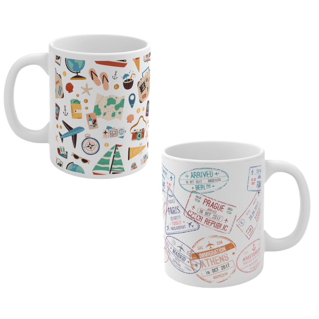Travel Inspired Set of 2 Mugs